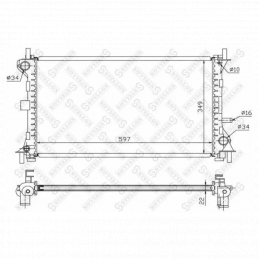 STELLOX 10-25129-SX радиатор системы охлаждения с AC Ford Focus 1.4-1.8 16V 98>